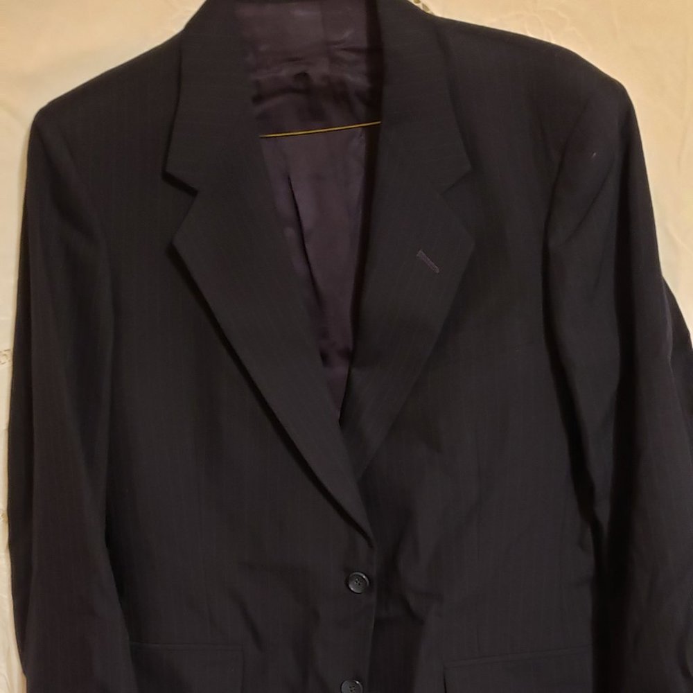 Stafford The Fitted Collection, Navy Blue Stripe, Med/Lrg Jacket